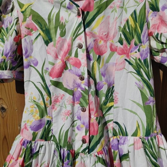 LOVELY Vintage FLORAL Dress TOP OF THE CLASS Size 14 - Picture 4 of 7